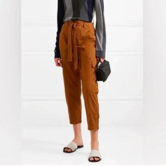 Alex Mill Expedition Cargo Washed Twill Ankle Pants Russet Brown Size 8 - Picture 1 of 7